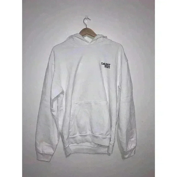 Talentless Less Talent Logo Hoodie White Women’s Size L - Picture 3 of 9